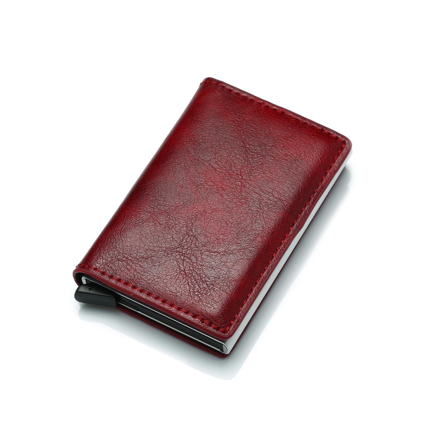 Porte-cartes de crédit antivol pour homme, portefeuille en cuir