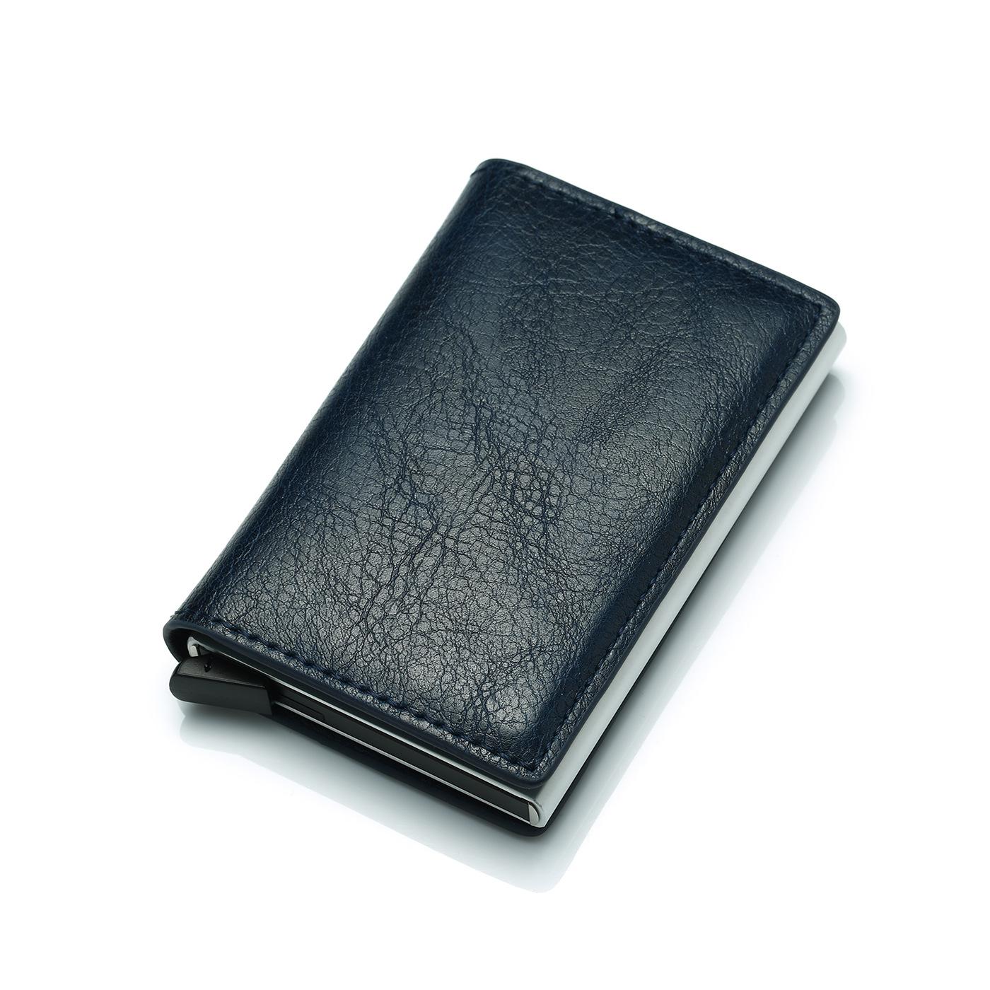 Porte-cartes de crédit antivol pour homme, portefeuille en cuir