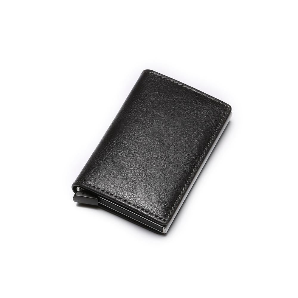 Porte-cartes de crédit antivol pour homme, portefeuille en cuir