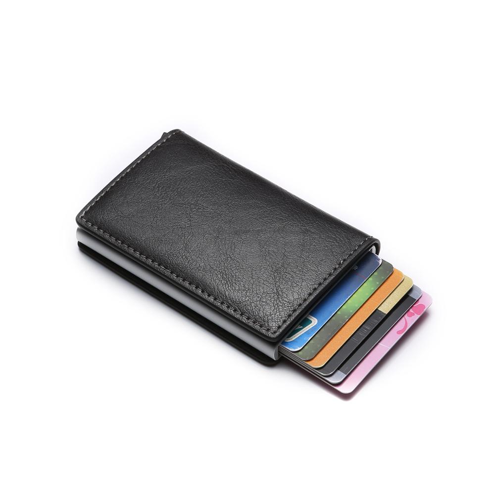 Porte-cartes de crédit antivol pour homme, portefeuille en cuir