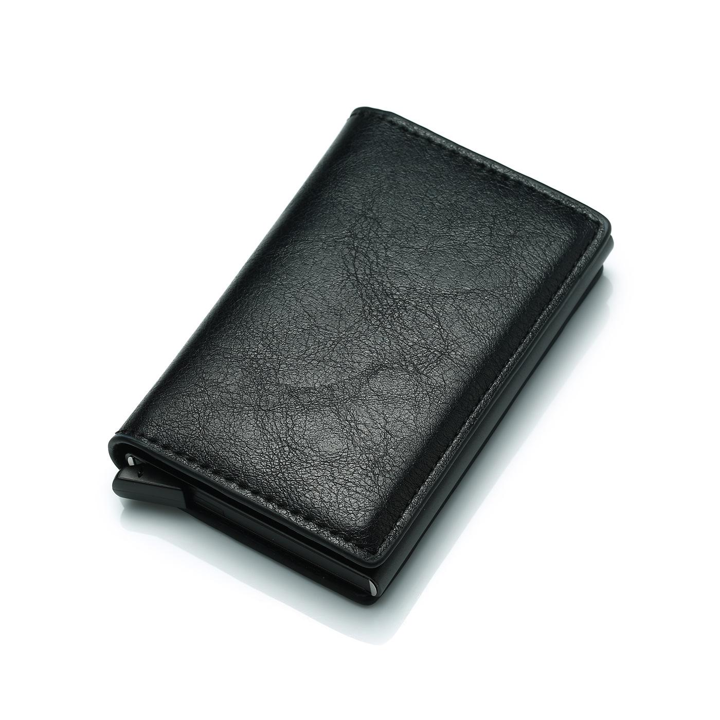 Porte-cartes de crédit antivol pour homme, portefeuille en cuir