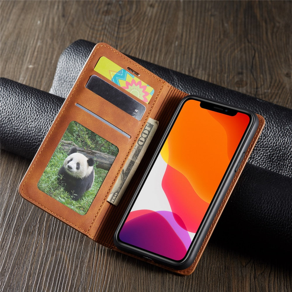 Étui en cuir de luxe pour iPhone