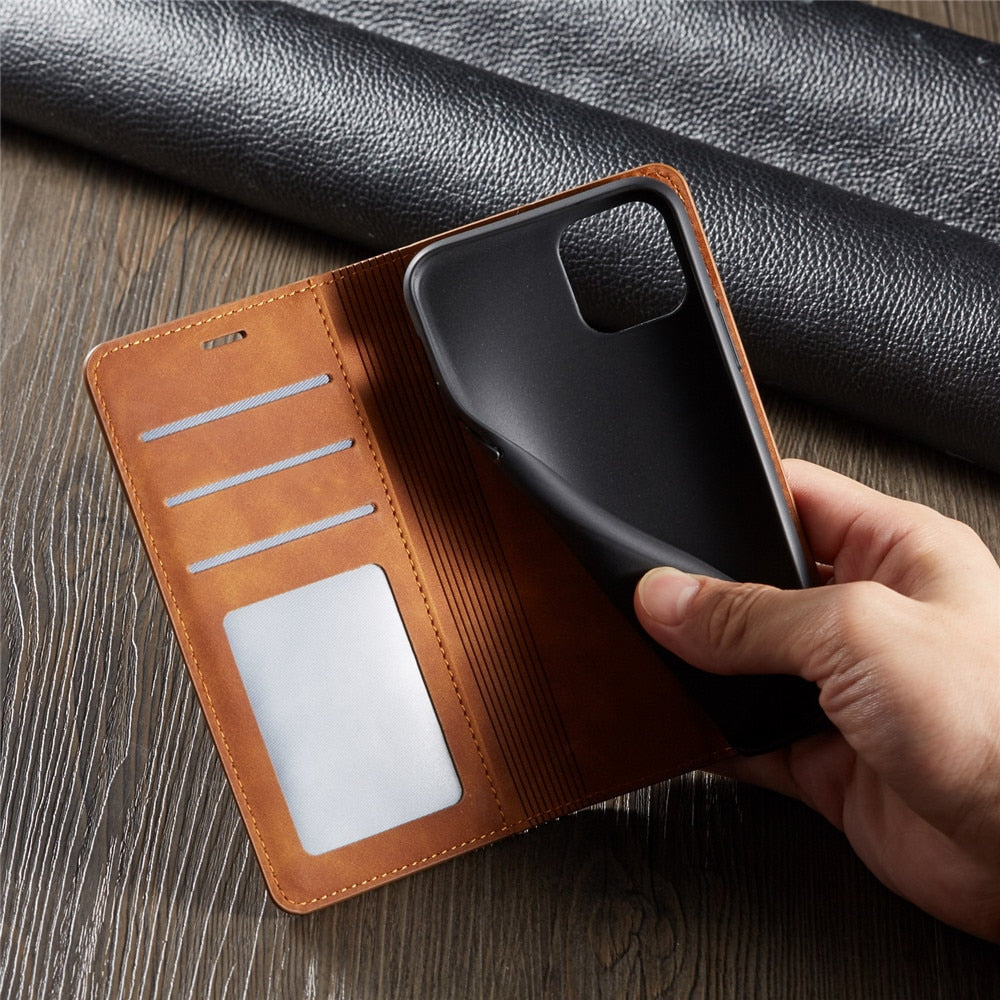 Étui en cuir de luxe pour iPhone