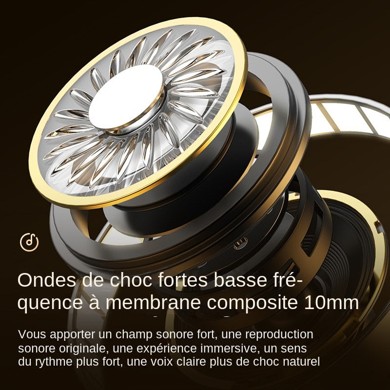Ecouteurs sans fil avec lumière tactile